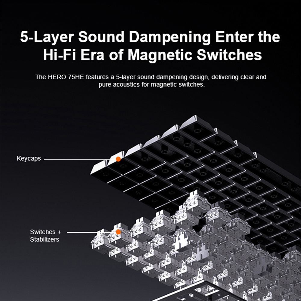AULA HERO75 HE 75% Magnetic Sw - đánh giá và giá Hall Effect Magnetic Switch Keyboard