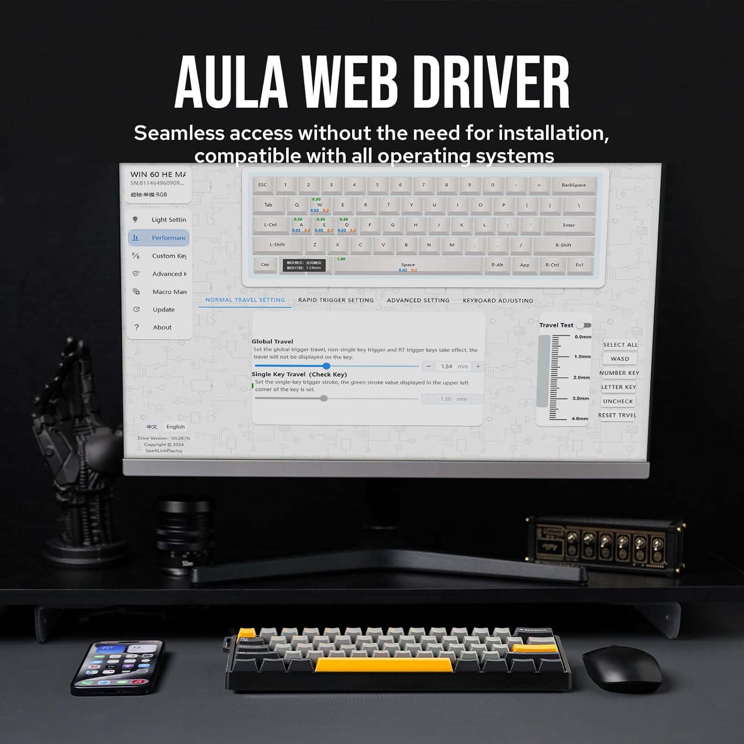 AULA WIN60 HE 60% Max Pro Magn - đánh giá và giá Hall Effect Magnetic Switch Keyboard