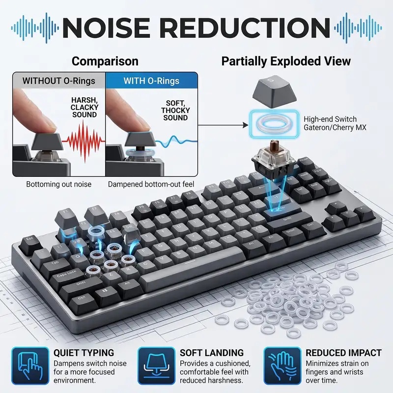 Keyboards Silent Ring Rubber O - đánh giá và giá Silent Switch Mechanical Keyboard