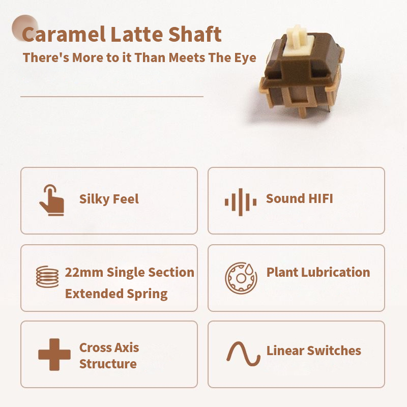 AULA Caramel Latte V2 Switch 4 - đánh giá và giá Keyboard Switch Lubed Linear 45G
